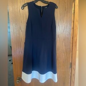 NWT Dark blue dress with white bottom.